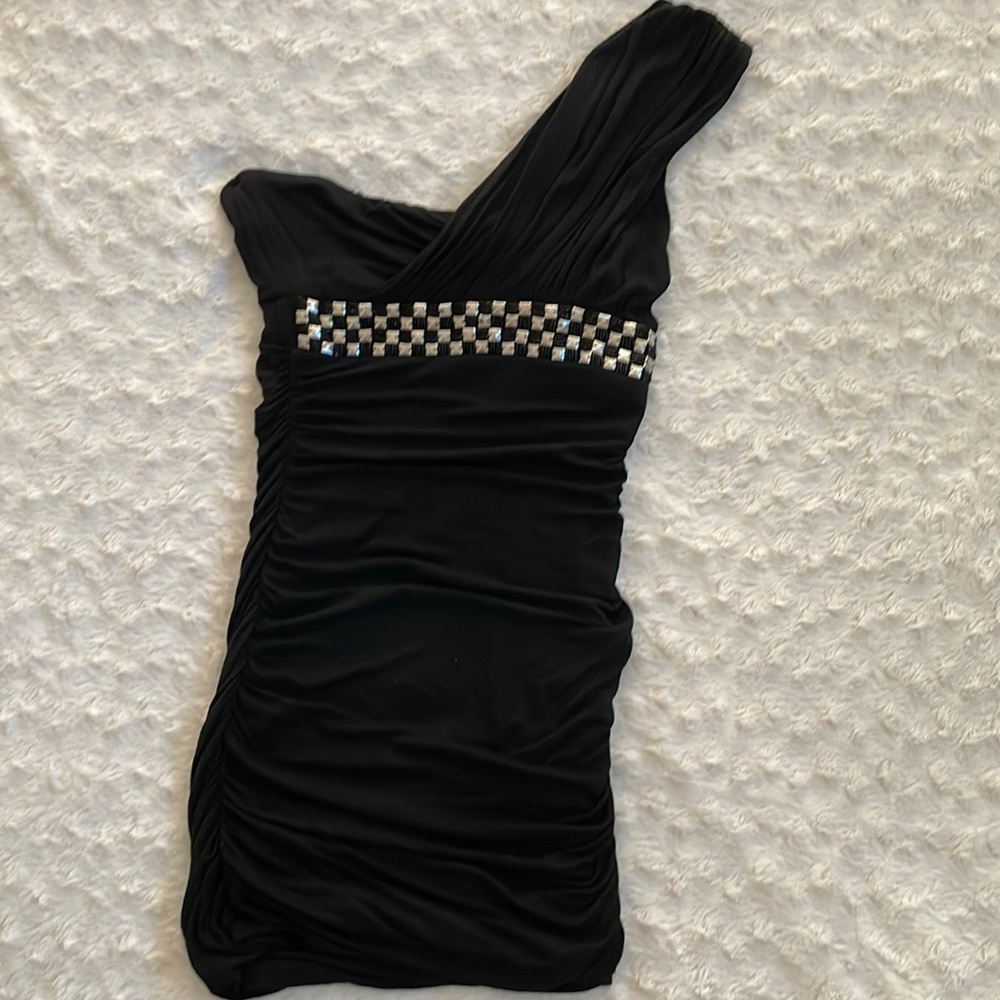 Forever21 black one shoulder bodycon dress